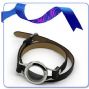 fashion magnetic leather wrap locket bracelet