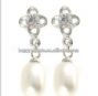stainless steel fashion big pearl earrings
